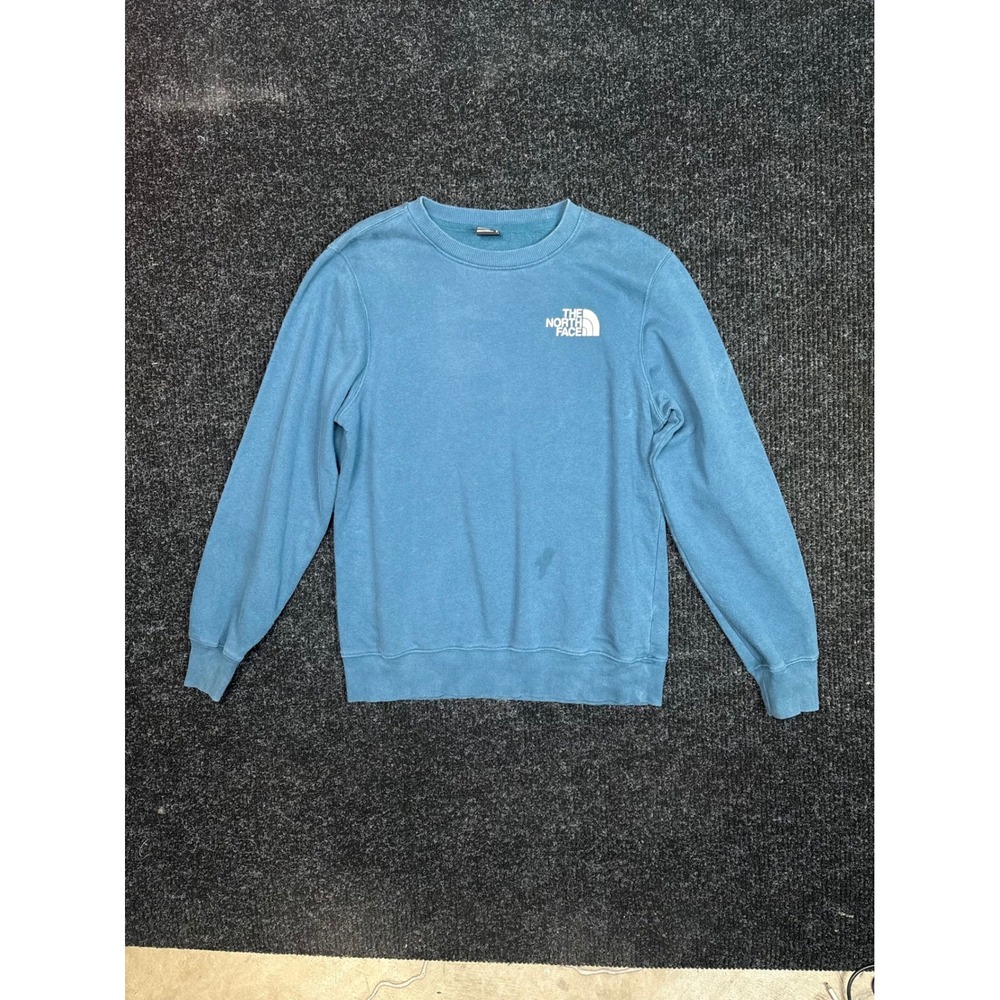 The North Face Mens Medium Blue Logo Crewneck Sweatshirt Never Stop Exploring